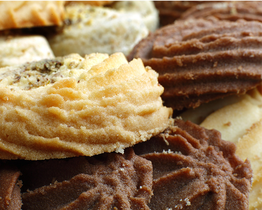 Selection of different biscuits.
